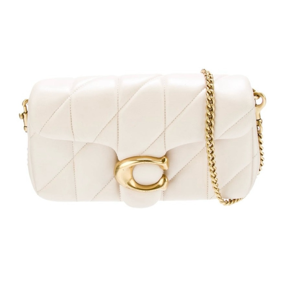 Authentic Coach Tabby Quilted Pillow Wristlet in Chalk